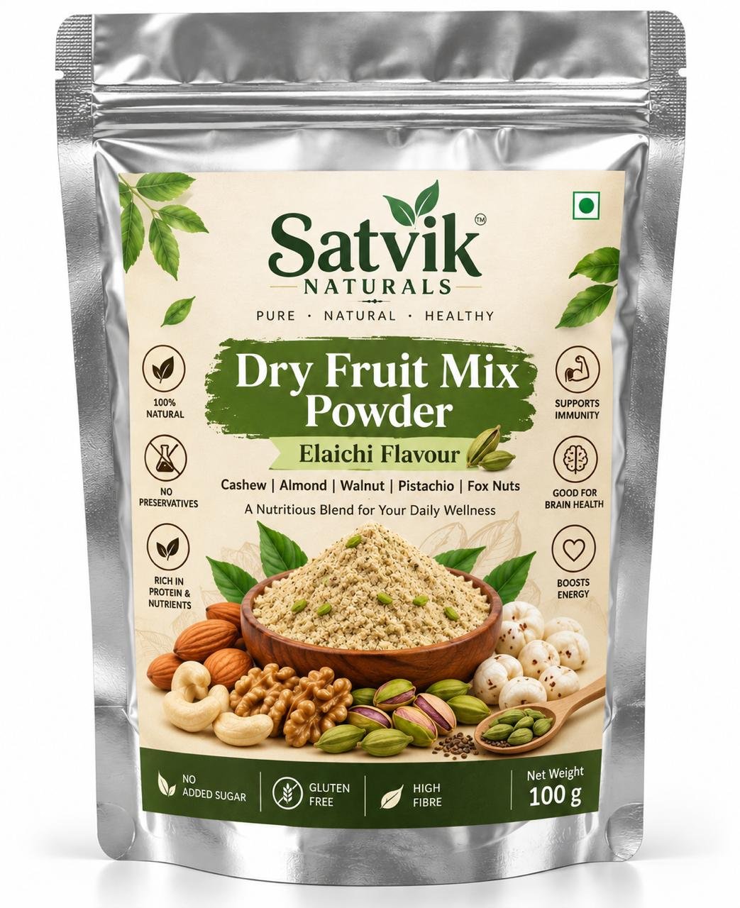 Satvik Naturals Elichi Flavour Dry Fruit Mix